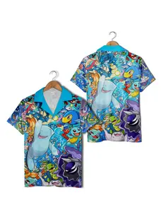 Ocean Themed Anime Beachwear for Pokémon Hawaiian Shirt  Hawaii Shirt Pokemon Aloha Shirt