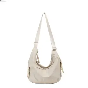 Trendy Washed Nylon Hobo Bag for Women, Lightweight Dumpling Shoulder Crossbody Bag, Retro Slouchy Crinkle Tote Purse for Travel, Daily Commute, Shopping, Vacation, Weekend Trips & Casual Streetwear
