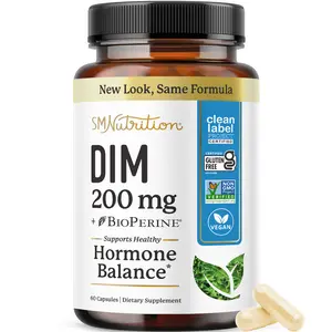 SM Nutrition DIM 200mg with BioPerine Once-Daily Capsules for Estrogen Metabolism Support Hormonal Balance Acne & Menopause Relief Antioxidant-Rich Dietary Healthcare Supplement