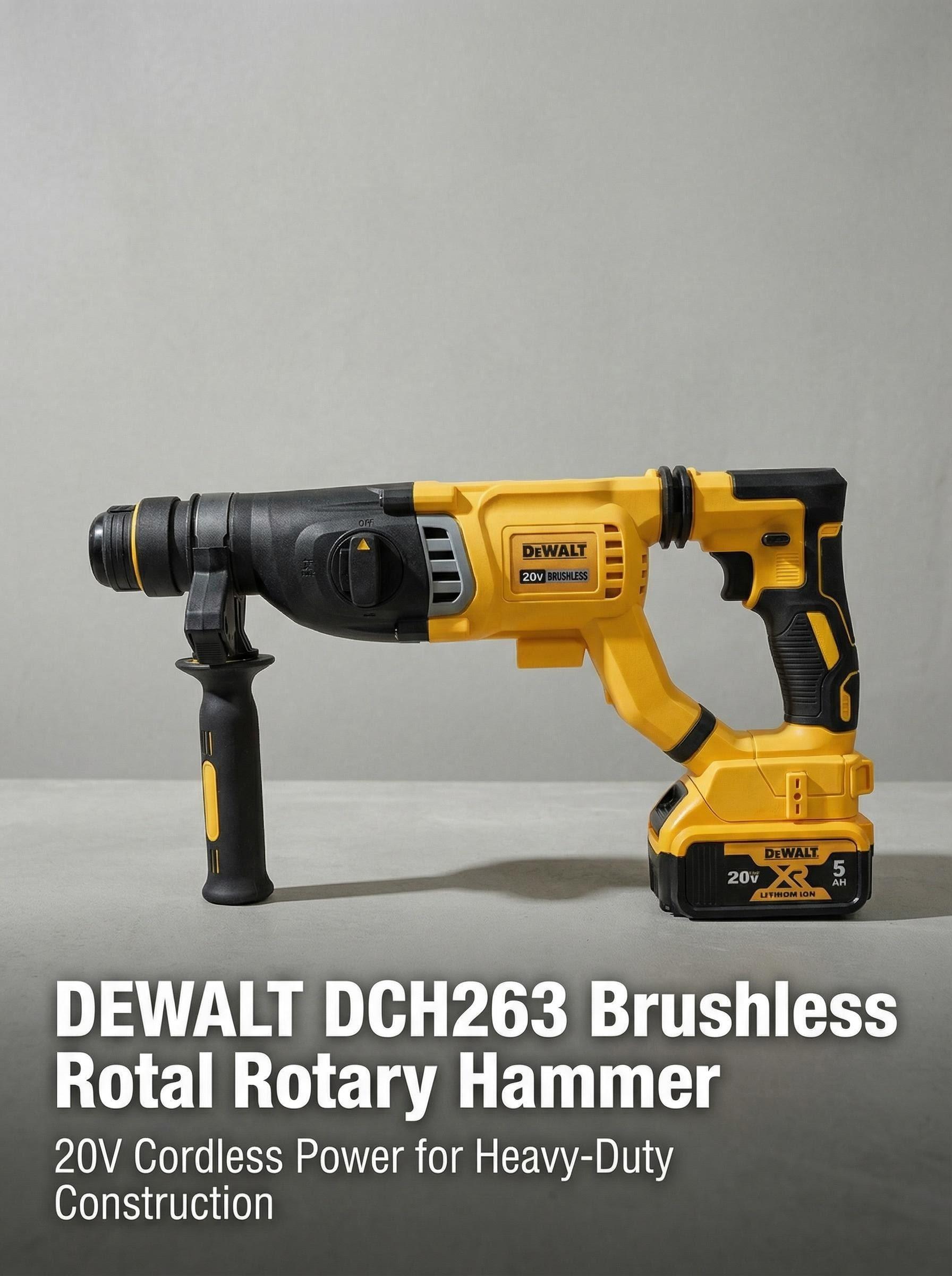 DEWALT DCH263 20V Brushless Rotary Hammer Drill for Concrete Construction torque multiplier