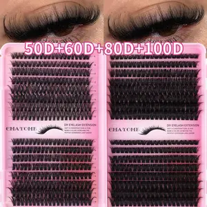640 Clusters DIY Natural Liner Lashes – 10D-100D Density, Individual Fluffy Lash Extensions, Pro Kit, DIY Eyelash Set, Perfect for Any Occasion 🎯💫