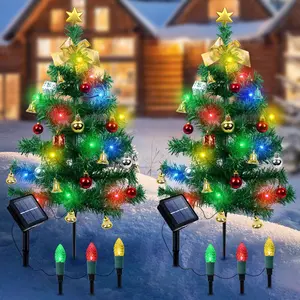 Solar Powered Christmas Tree Lights 100 LED Color Changing String Lights with Timer Waterproof Outdoor for Xmas Decorations Gothic Spider Web LED Lights Ornaments christmas home decor halloween decor  christmas  decor  2025 Lifelike Artificial Cedar Tree