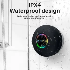 Waterproof Bluetooth Wireless Shower Speaker Bathroom Speaker LED Light Portable