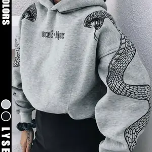 Y2K Street Snake Like Letter Printed Autumn/Winter Fashion Hoodie