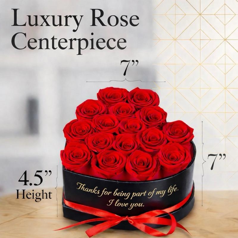 Valentine’s Special: Personalized Eternal Roses Heart Box - 16 Real Preserved Roses in Luxury Heart-shaped Box with message-Perfect for Love Expressions