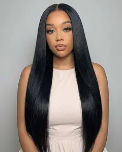 【NEW】Arabella 250% Super Double Drawn Water Fall HD 13X6 Glueless Vietnamese Raw Human Hair Wig with Adjustable Drawstring Natural Black Silky Straight Luxury Full Ends