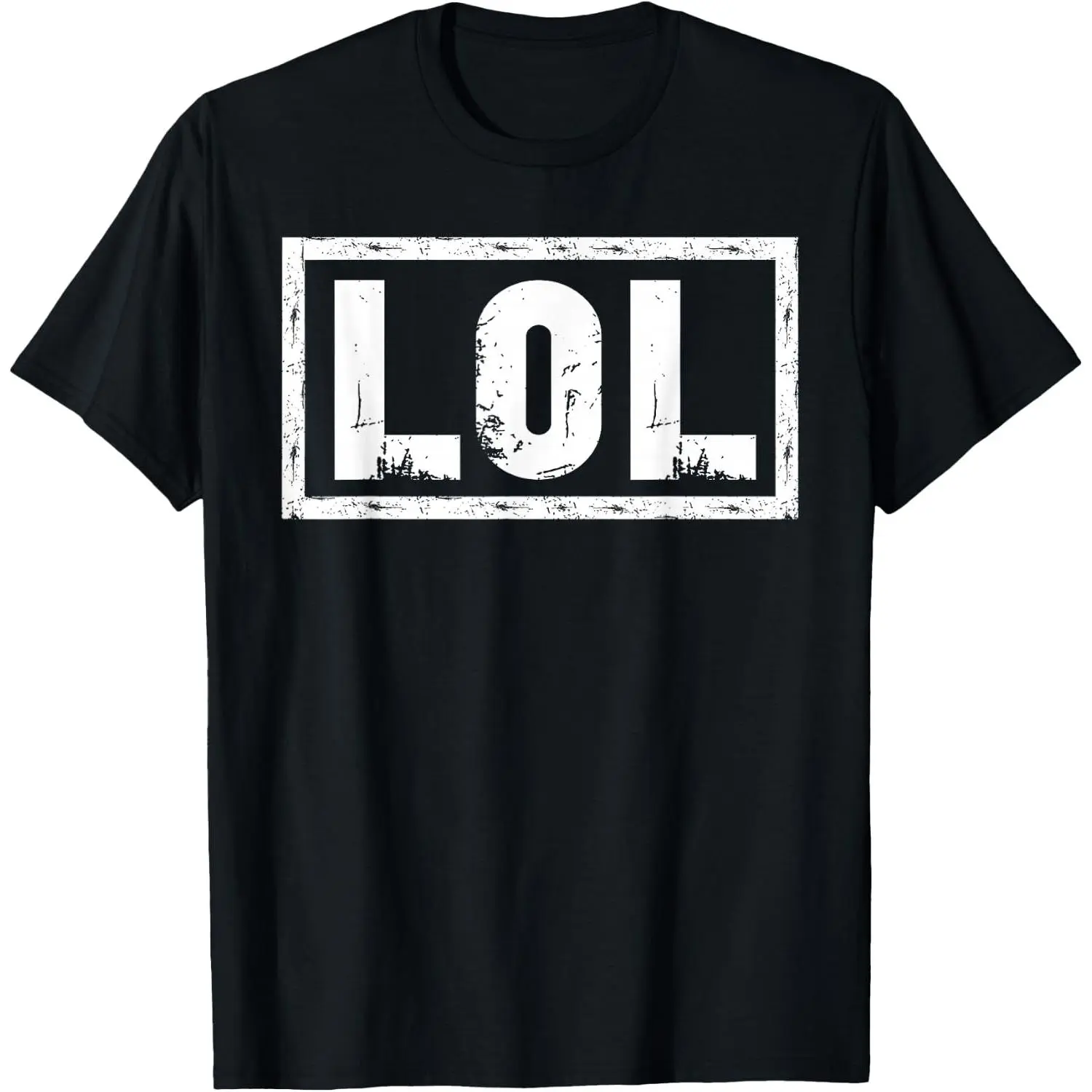 Women's 100% Cotton Shortsleeve Round Neck Casual Distressed "LOL" Graphic Top, Women's T-Shirt