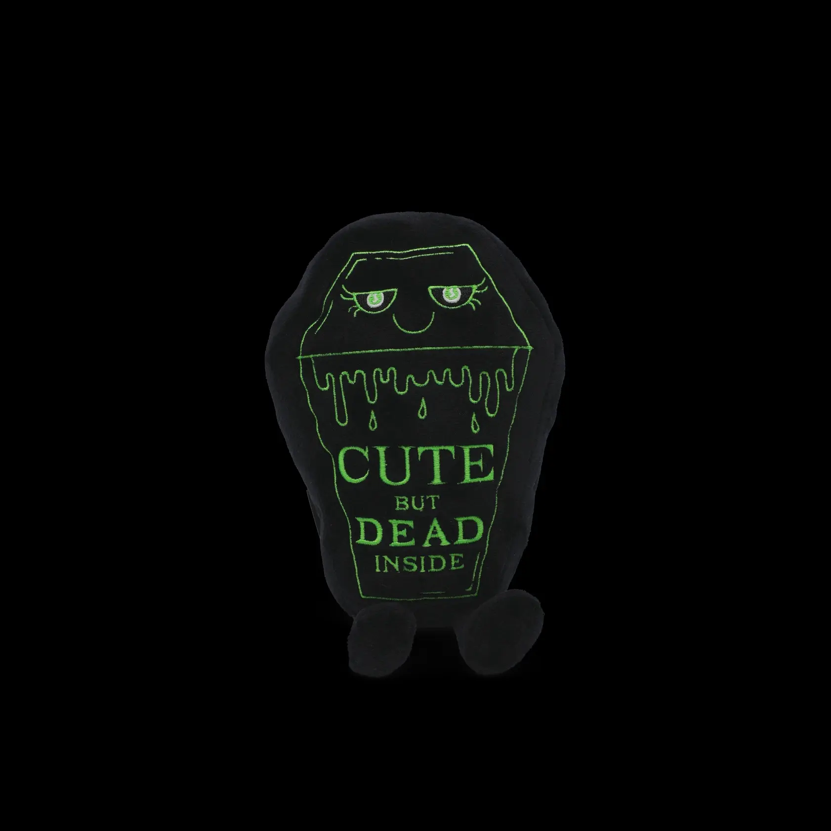 Horror Tombstone Plushie - Cute, Dead Inside Corpse Cutie for Vampire Freaks, 6ft & Embalmed Themed Stuffed Toy, Six Feet Under