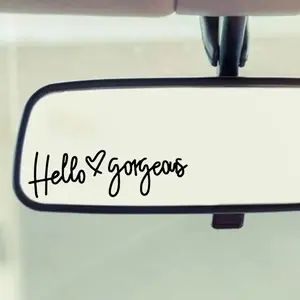 [pack of 2pcs]Self-Adhesive Vinyl Mirror Stickers, Reusable Glossy Love Theme Car Decals, Easy Installation Mini Auto Accessories, Girly Car Accessories