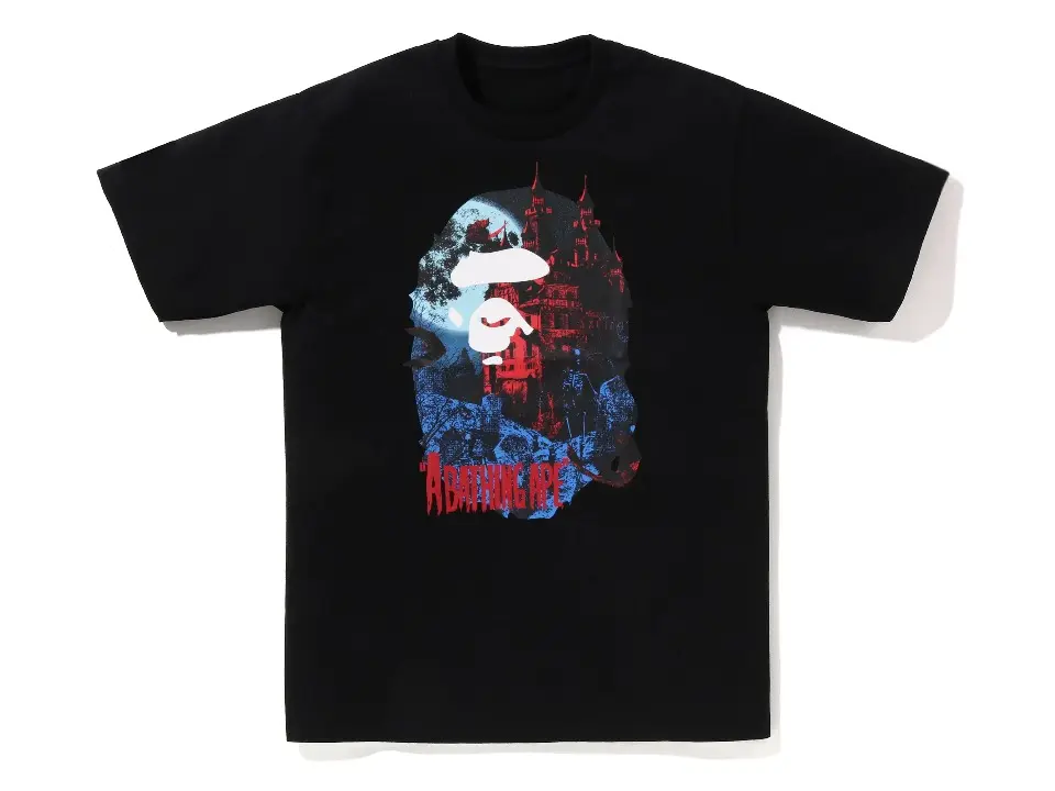 V2 - HALLOWEEN Tee Short Sleeve Crew Neck Casual Summer T-Shirt with Iconic Ape Head Design and Plaid Pattern