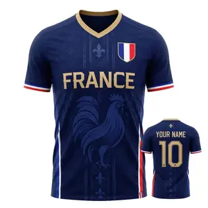 2026 France Football Jersey, France Soccer Shirt, French Flag Fan Gift, Football Fan Shirt, Custom Name and Number, Breathable Mesh Football Top, All Seasons Casual Style