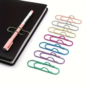 10/20 Pcs Metal Pen Clips, Multifunctional Golden Pen and Notebook Bookmark Paper Clips, Office Stationery Tools and Portable Fixed Pen Buckle Accessories, Paperclip