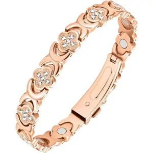 Bracelets for Women Pure Copper Magnetic Bracelet with3500 Gauss Effective Magnets Trendy Stack Bangle Stretch Bangle Outdoorfun