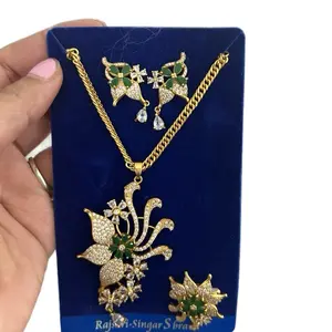 Traditional Nepali Chain with Matching Ear Studs and Adjustable Finger Ring