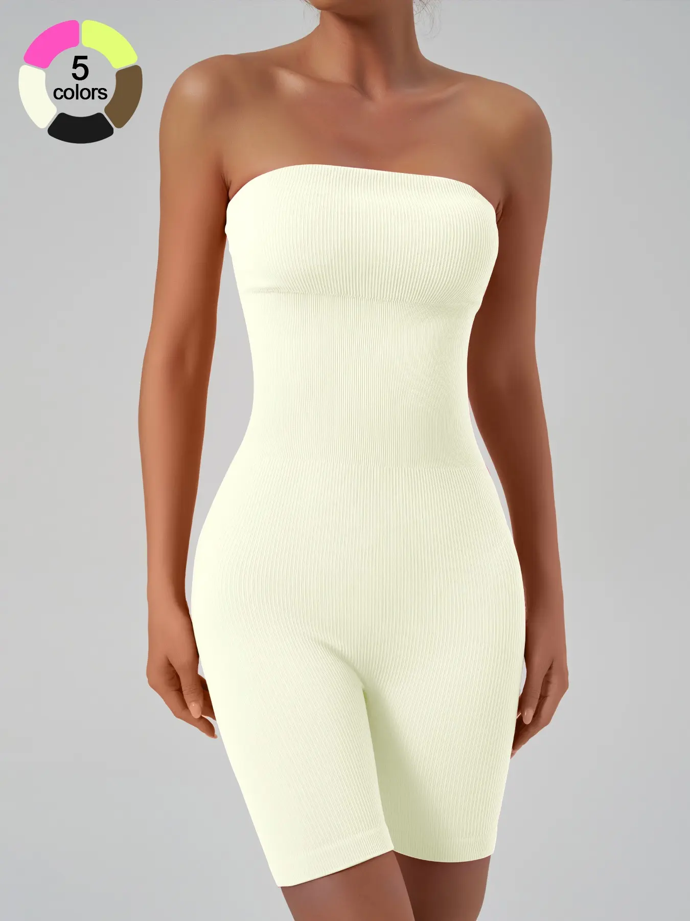 Women's Sporty Unitard Crop Top, Pure Color Tight-Fitting Short One-Piece Sports Shirt, Casual Comfortable Breathable Yoga