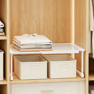 Expandable Closet Shelf Organizer – Adjustable Stackable Storage Rack for Wardrobe & Kitchen