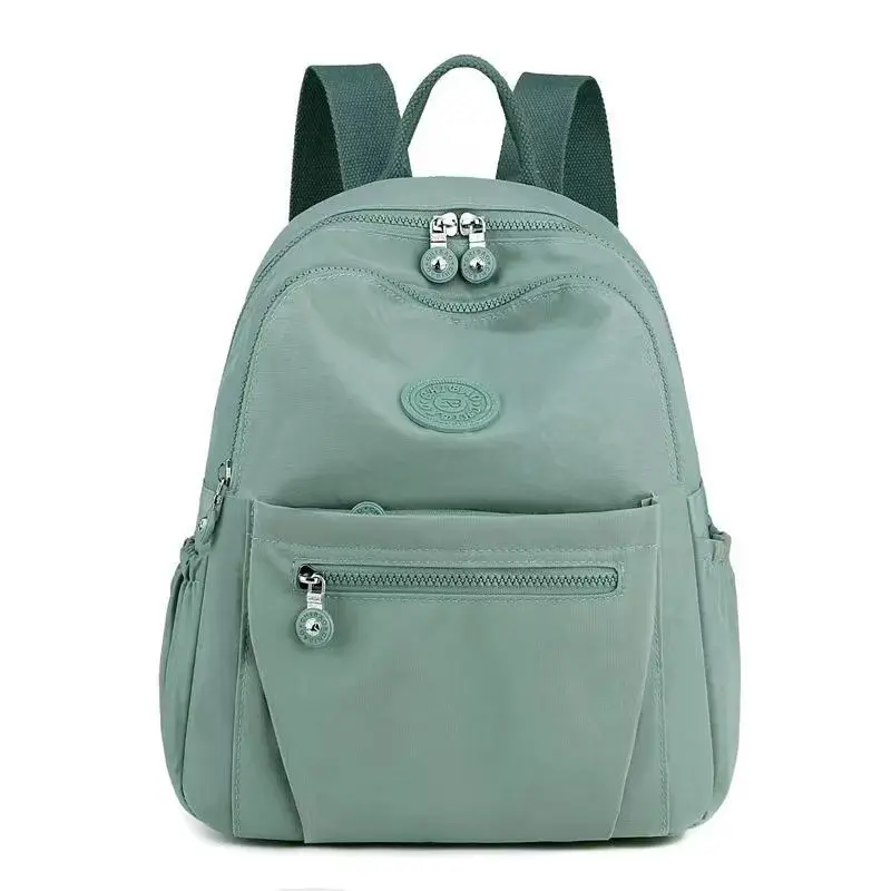 Unisex Solid Color Lightweight Waterproof Backpack - Multiple Compartments, Wear-Resistant, Small Casual Pack for Commuting Travel