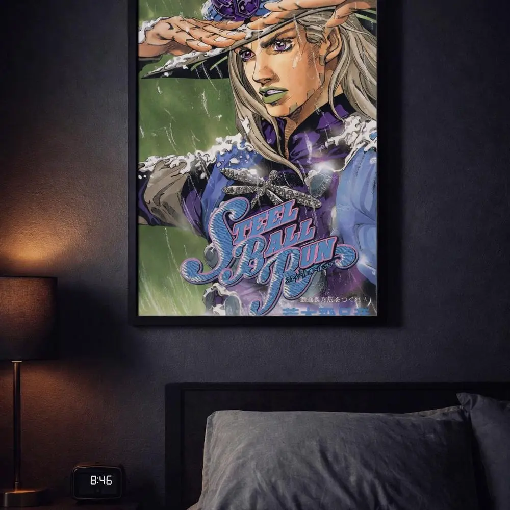 Steel Ball Run Gyro Zeppeli Manga Poster | Vintage Japanese Anime Art Jojos Bizarre Adventure