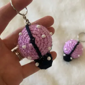 Handmade Lavender Ladybug Keychain