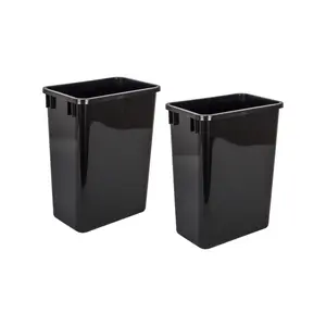 Black 35-Quart (8.75-Gallon) Plastic Trash Can | Pack of 2