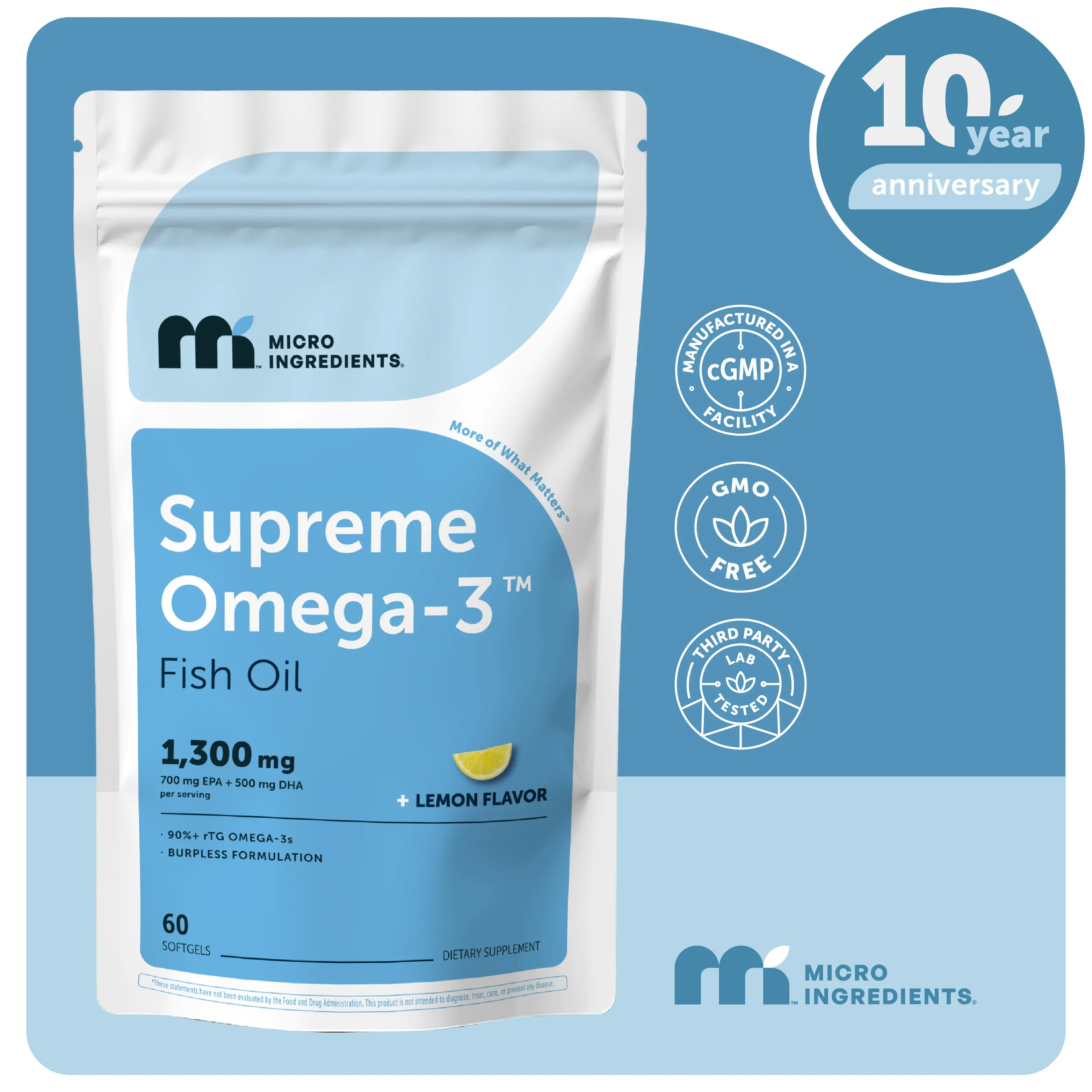 Micro Ingredients Supreme Omega-3 Fish Oil w/Ultra High EPA & DHA, Burpless Softgels | rTG Omega-3 with Vitamin D3 | Wild-Caught Cold Deep-Sea Water | Lemon Flavor, Easy to Swallow Micro Ingredients Supreme Omega-3 Fish Oil w/Ultra High EPA & DHA, Burpless Softgels | rTG Omega-3 with Vitamin D3 | Wild-Caught Cold Deep-Sea Water | Lemon Flavor, Easy to Swallow