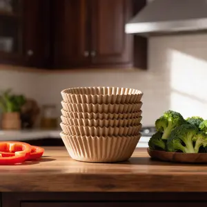 Ideal Kitchen Air Fryer Liner Variety Set: 100pc 6.3" Round, 50pc 6.3" Square & 50pc 7.9" Large – Non-Stick, Heat Resistant & BPA-Free