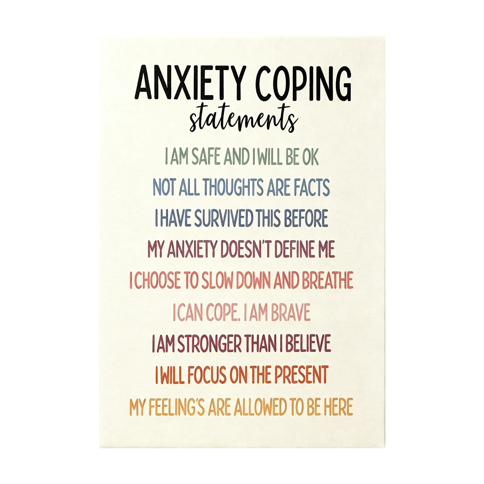 Calm and Focus: Office Decor to Soothe the Mind – 8x12 Inch Relaxing Inspirational Poster for Mental Health, Emotional Regulation, and Stress Management; Perfect Room Decor
