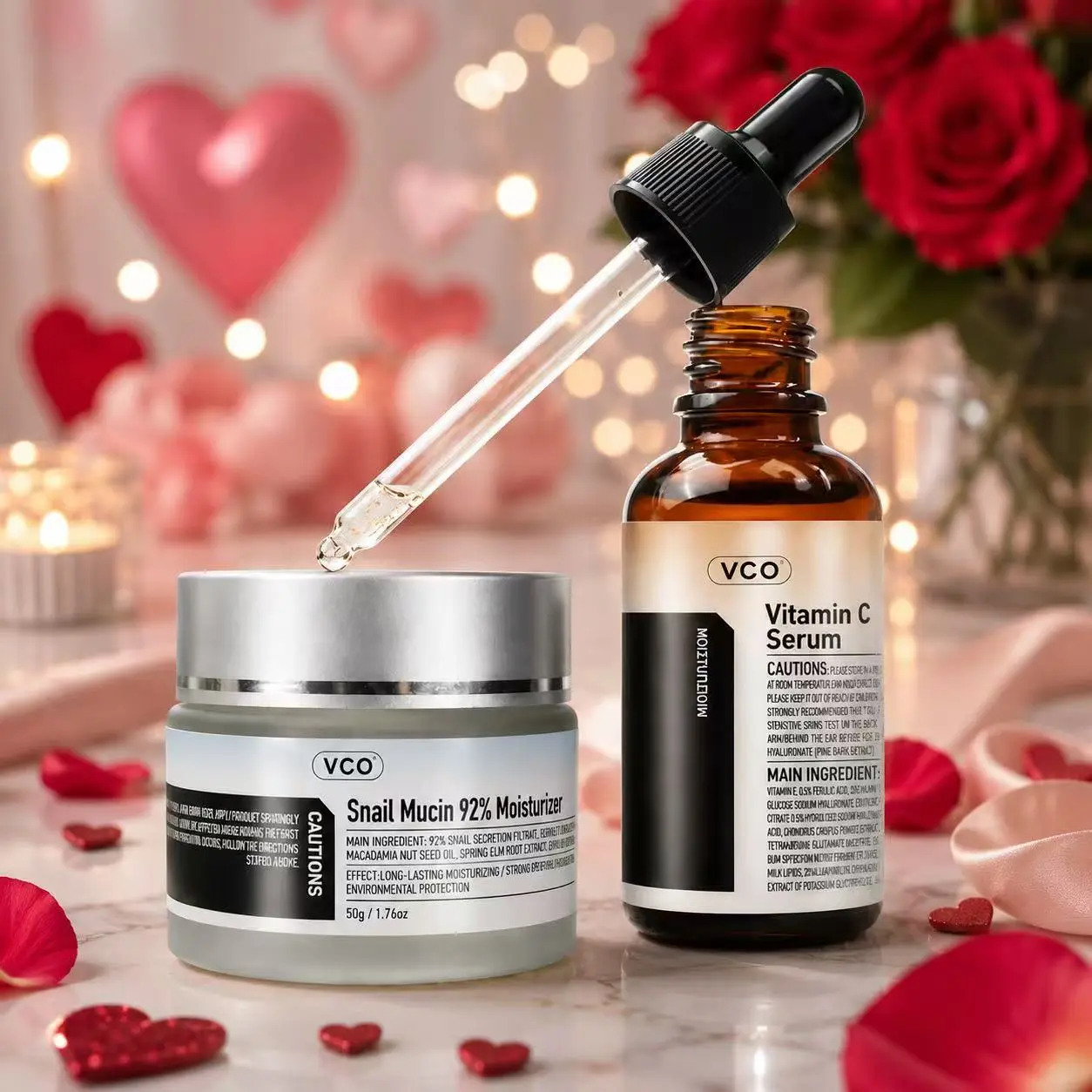 VGO 2 Step Skin Routine ‑ 92% Snail Mucin Cream + Vitamin C Serum