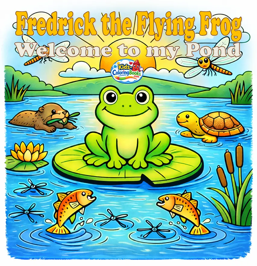 Fredrick the Flying Frog (Welcome to my Pond). Coloring Book and Story Book All in One!