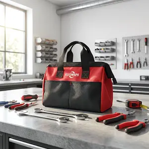 ELECMAP Tool Kit 1/3/5pcs, Large Capacity Oxford Cloth Tool Bag, Wide Mouth Design, Red & Black/ Yellow & Black, Multi-Purpose Repair Set For Computer Assembly, Furniture Installation, & Home Maintenance, Unisex