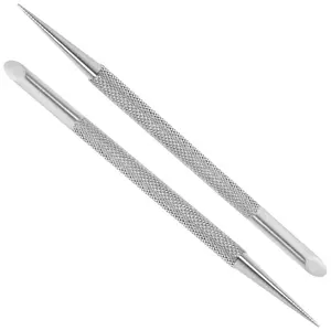 2pcs Cuticle Pusher Tool Stainless Steel Cuticle Pusher Nail Gel Polish Tool Fingernails Polish Peeler Manicure Tool Pedicure Cleaner for Fingernail Toenail Nail Art