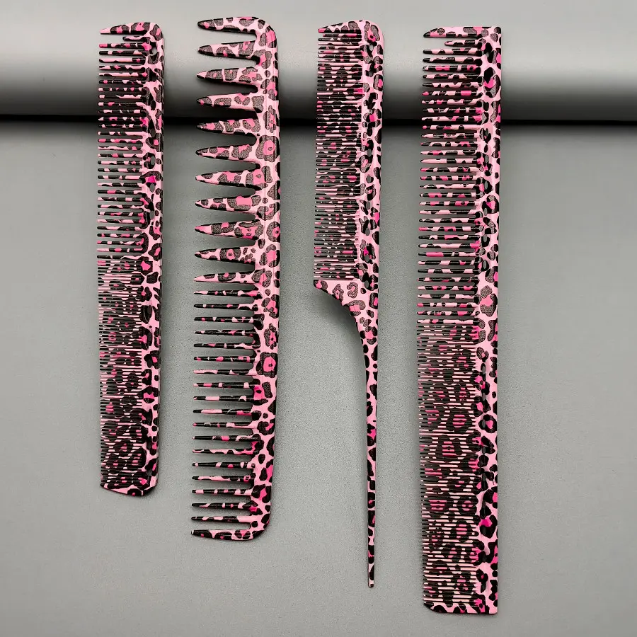 Professional Hair Styling Comb Set, 4-Piece Resin Comb Kit, Heat-Resistant Salon Tools, Essential Home Beauty Accessories, Hair Detangling Comb, Detangler Combs