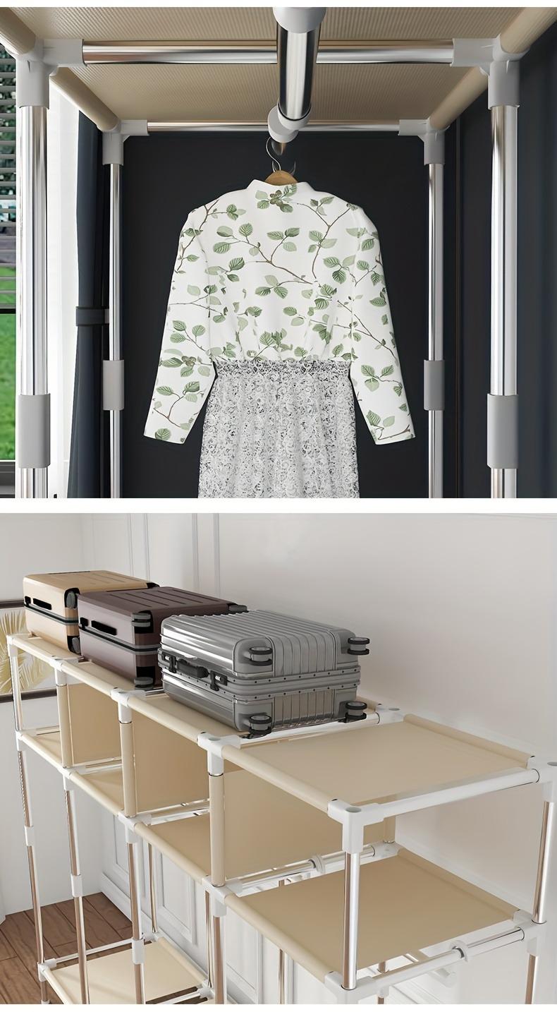 Portable Wardrobe with Drawers, Large Bedroom Suspension Storage Closet Portable Clothes Closet Wardrobe Storage Organizer ( Size:78.7* 17.7 * 66.9inch ).