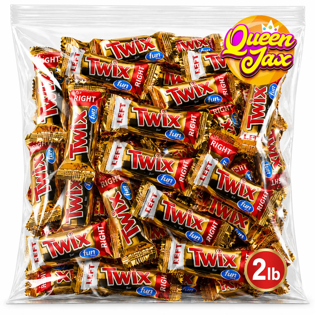 Fun Size Caramel & Milk Chocolate Cookie Bars - 2LB Bulk Bag-Individually Wrapped
