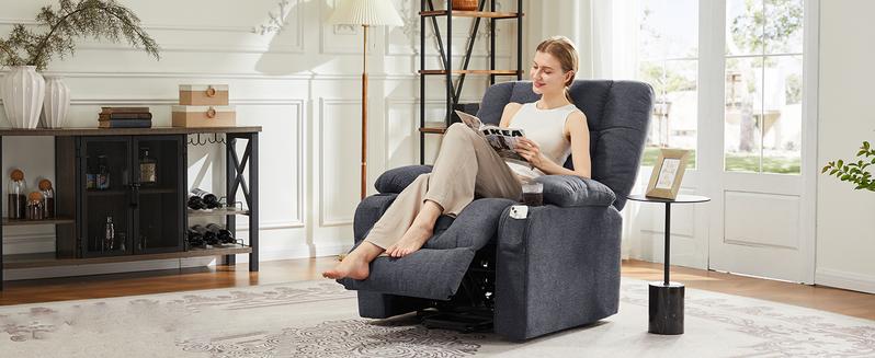 Sweet Furniture F Recliner Chair, Reclining Massage Chair with Heat, Home Theater Seating with Lumbar Support, Adjustable Electric Power Lift Chair