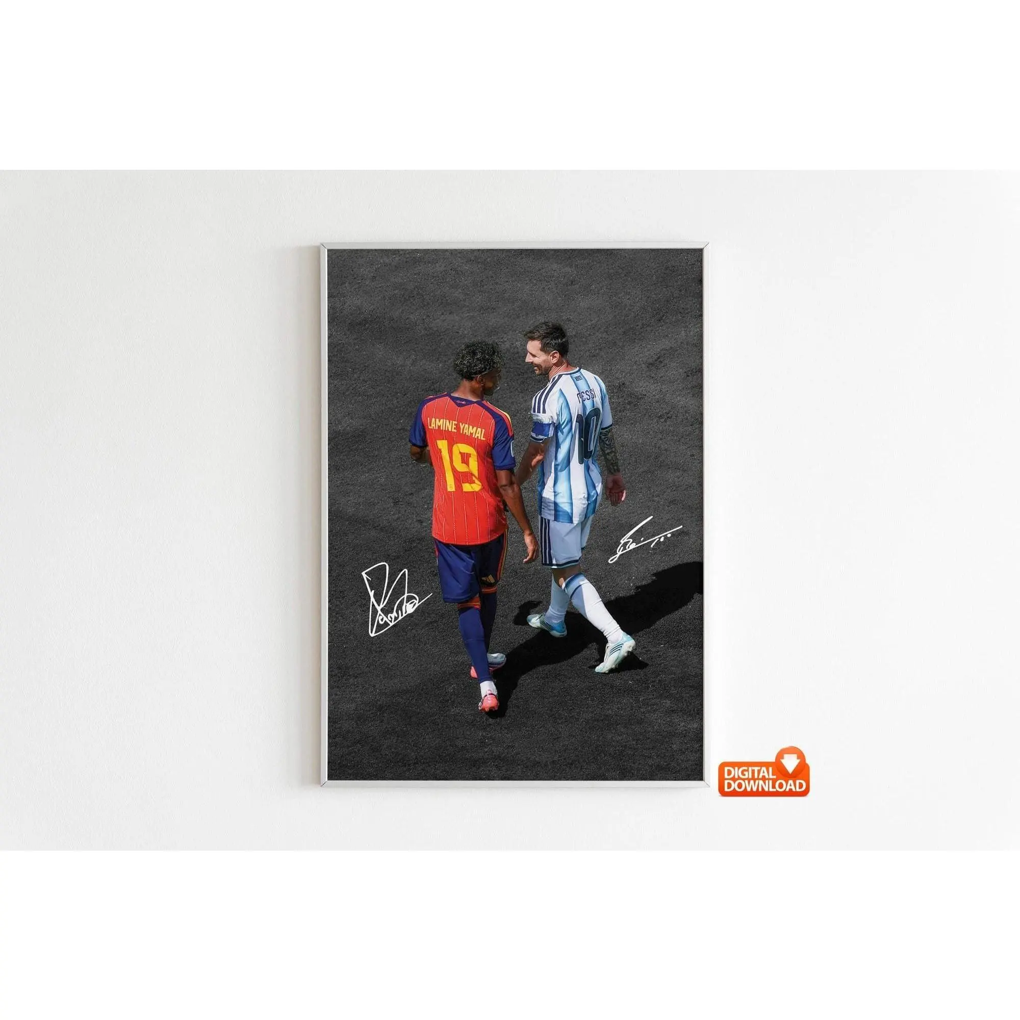 Messi Poster, Lamine Yamal Poster, Signed Football Poster ( Unframed - Print Only )
