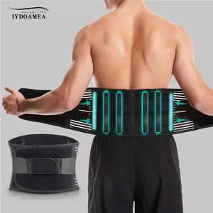 IYDOAMEA Back Brace With 6 Stays, Breathable Back Support Belt For Men/Women For Work, Anti-skid Lumbar Support Belt With 16-hole Mesh For Sciatica
