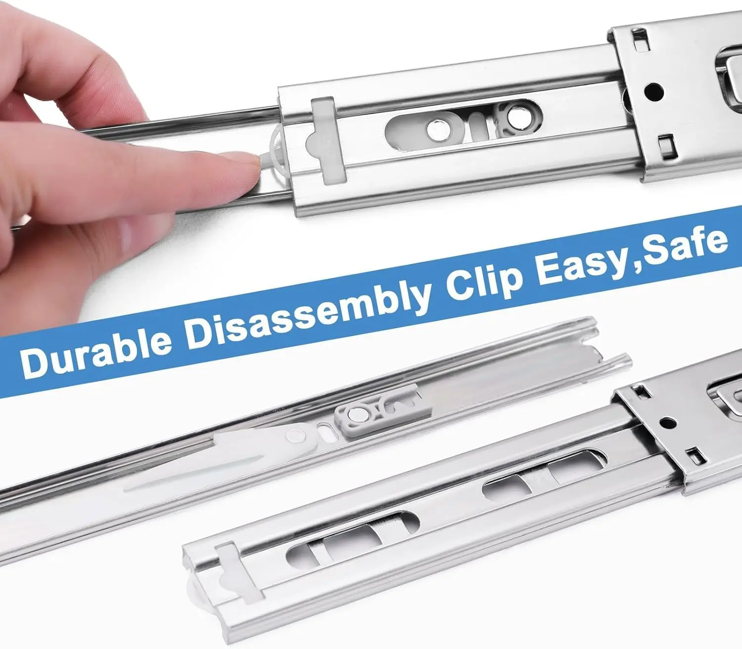 Premium Commercial 28-Inch Ball Bearing Slide Pair with 2 Brackets, Built-In Soft Close Mechanism, Full Extension, 46mm Width, 12.7mm Side Clearance, 100 Lbs Capacity, Cold Rolled Steel, Smooth Silent Performance