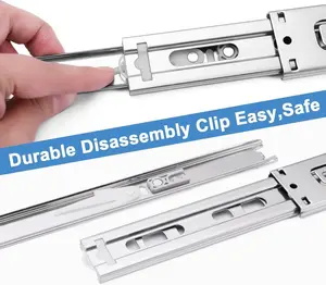 28 Inch Ball Bearing Slide Pair with 2 Brackets, Full Extension Soft Close, 46mm Width, 12.7mm Side Clearance, 100 Lbs Capacity, Cold Rolled Steel, Smooth & Silent Performance. Premium Range.