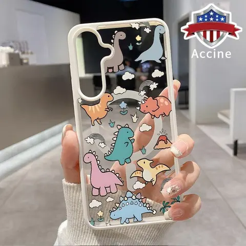 Magnetic Transparent Acrylic Hard Back & Soft TPU Edge Cellphone Case - Shockproof, Long-Lasting Casing with Secure Grip, Fewer Slips, Wireless Charging Compatible Accessories for Women, Fit for Galaxy S22+ S23 Ultra S24 Plus S25 Edge S26 FE