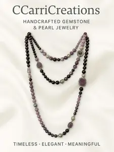 1001- Lavender Fields Necklace - Elegant Kunzite & Pearl Gemstone Jewelry for Adults - Timeless Elegance in Pink to Violet Colors - Handcrafted Semi-Precious Gemstone