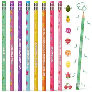 Back to School Scented Pencils Bulk for student, 30/60 Pcs Inspirational HB Wooden Pencils with Erasers for writing & drawing, Best Teacher gifts, First Day Of School Party Stationery Supplies for School Office Pencil Check Classroom Rewards