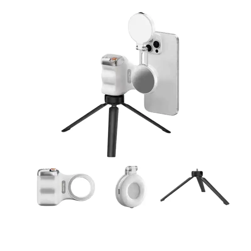 TELESIN Magnetic Phone Grip with Bluetooth Remote | Ergonomic Camera Handle for iPhone & Android | 1/4" Tripod Mount & Selfie Light Compatible | Vlog Creator Essential