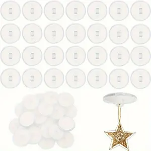 30pcs Ceiling Hooks, No Drilling Transparent Hooks, Self-adhesive Wall Hooks for Bathroom Wall Doors, for Hanging Party Balloons, Small Decorations