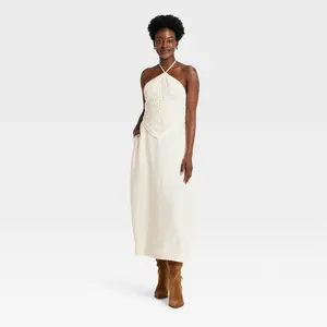 Women's Embroidered Skater Dress - A New Day