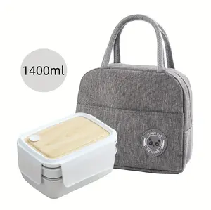 1pc Stainless Steel Square Shaped Insulated Double Layer Lunch Box - Portable, Divided, Manual, Durable, Easy to Clean, Leak-Proof, Anti-Scald, Keeps Food Hot/Cold for Hours