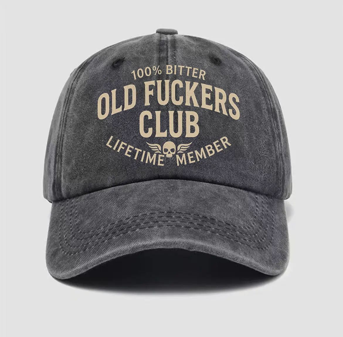 Vintage "Bitter Old F*ckers Club" Dad Hat  Lifetime Member Cap Funny Gift for Dad/Grandpa - Grumpy Old Men Vintage Hat