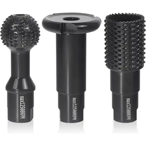 3 PCS Upgraded Wood Grinder Ball Gouge with 5/8-11 Thread for 4 1/2 and 5 Inch Angle Grinder Attachments Power Carving Tools with Sphere Rotary Burr Carbide Steel for Wood Hollowing Slotting