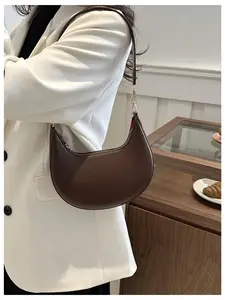 Women's Zipper Top Handle Crescent Shoulderag Hobo Tote Handbags Vintage Mini Clutch Purses