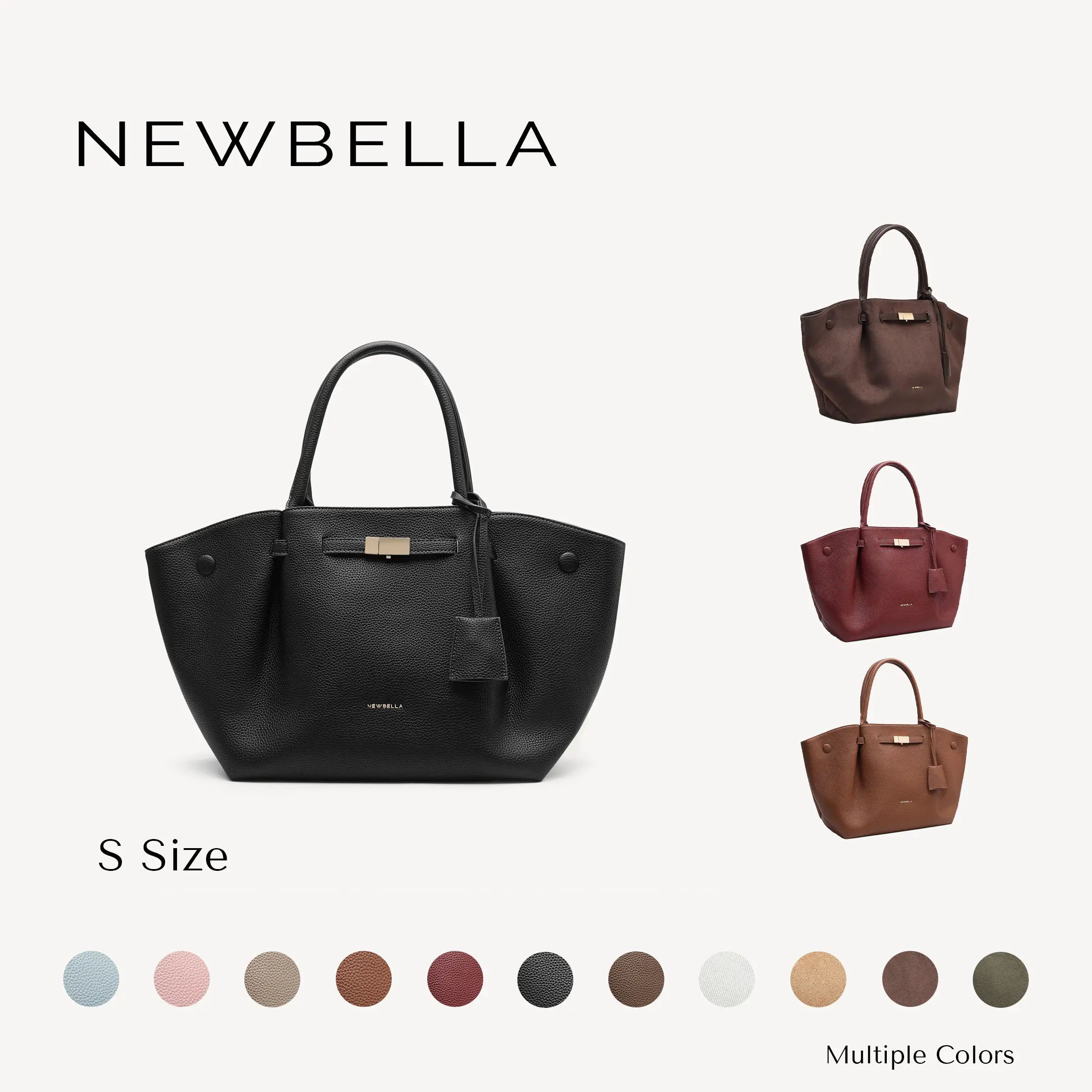 NEWBELLA Marella S Compact Collapsible PU Leather Tote Bag with Magnetic Closure, Fits 11-Inch Tablet for Errands & Daily Carry #sohoch